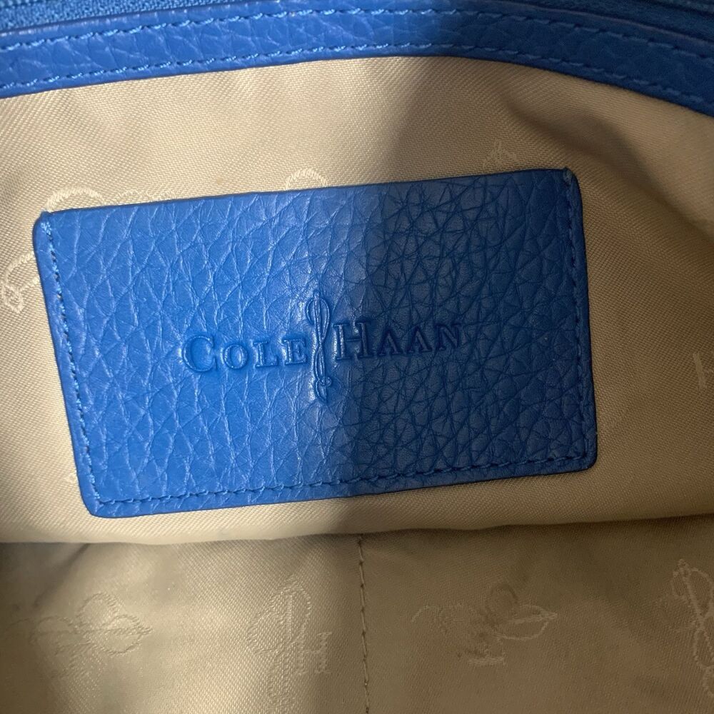 Cole Haan Village Marcy Leather Pebble Blue Tech Tote Purse Women’s - Picture 15 of 16